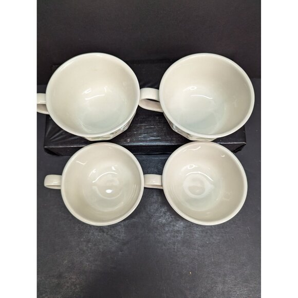 Mount Clemens Pottery 6 Oz Coffee Tea Cups Wild Berry Design Set of 4 - Picture 6 of 8